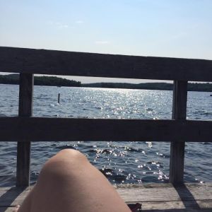 Relaxing by the lake on 4th of July