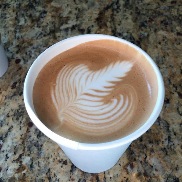 Beautiful almond milk latte.