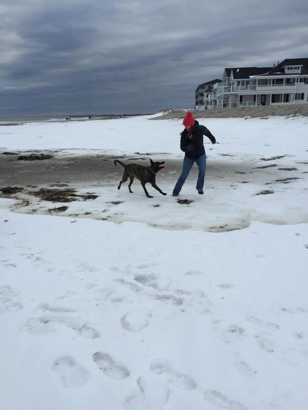 Hardy and me, playing on the beach. 
